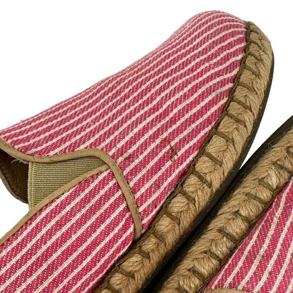 Born Espadrille Loafers Pink Striped Leather Details Preppy US Size 7.5 Casual - Picture 8 of 12